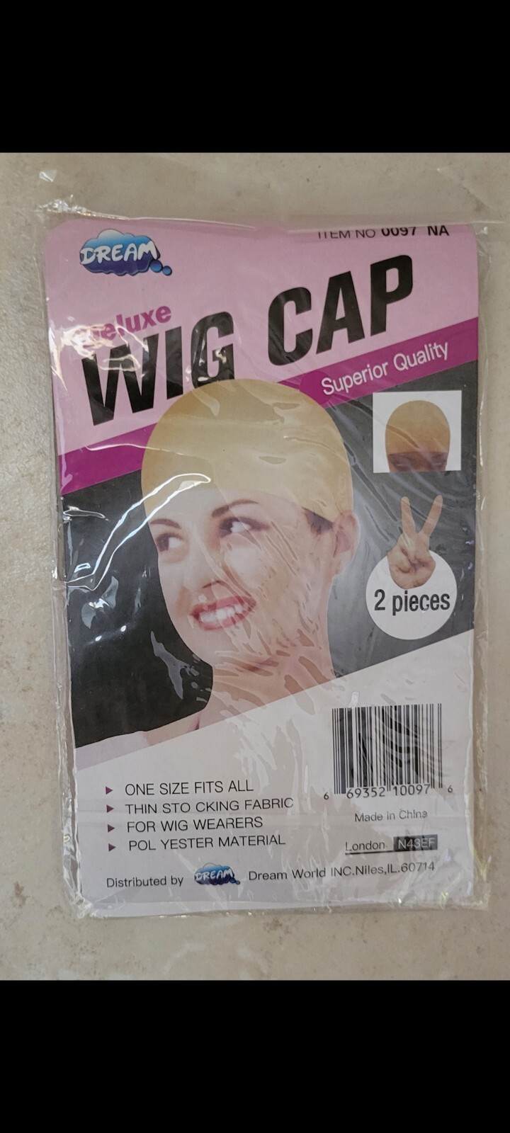 Dream Deluxe Wig Cap 2pc. 0097NA One size fits all New.