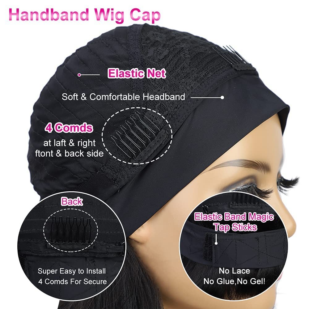 Aisi Queens Human Hair Headband Wigs For – – 10 Inch Medium