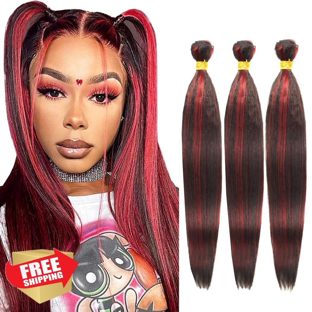 Seeuiegam Highlight Bundles Burgundy 26 28 30 Inch P1B99J