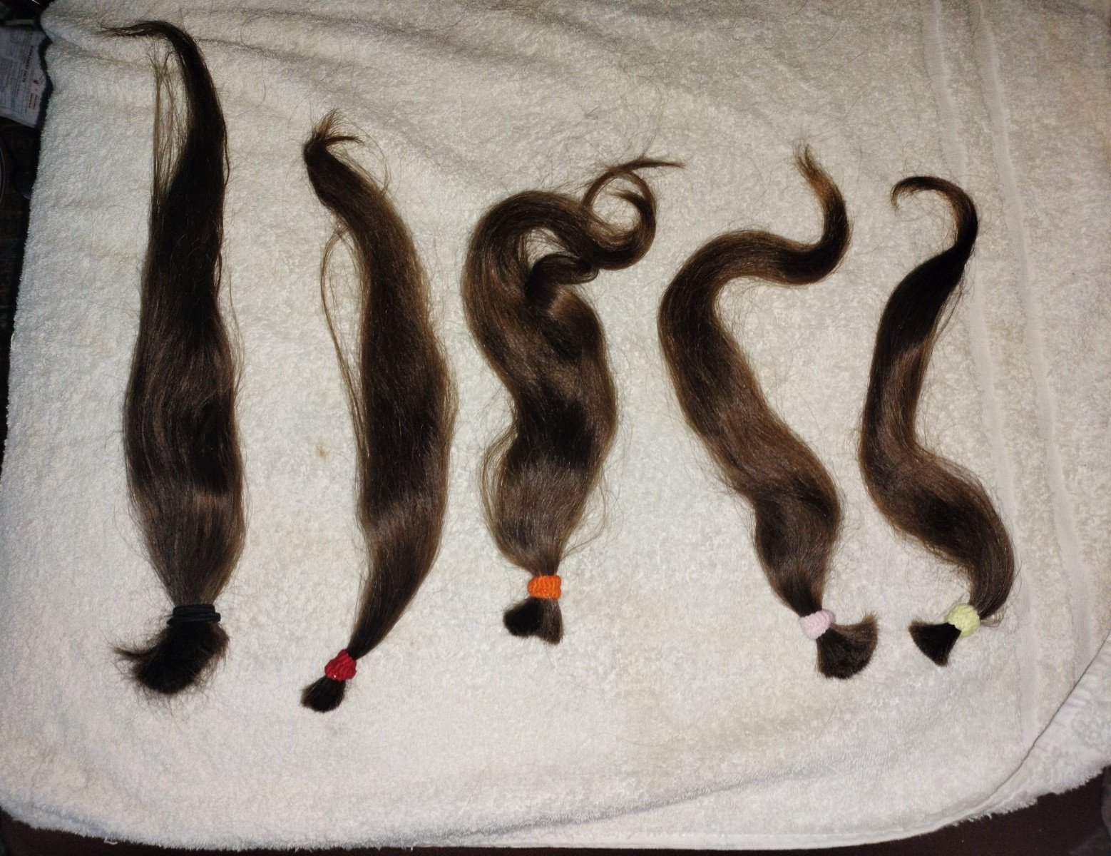 Dark Brown Human Hair Weft Extensions Straight 14 in Lot of 5