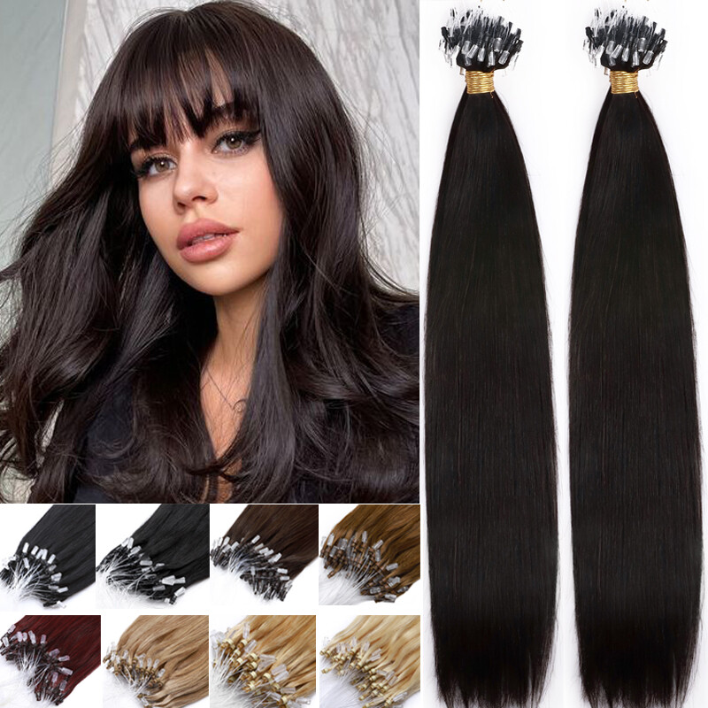 1G Micro Ring Loop Beads Link Hair Extensions Human Hair Real Remy Russian Hair