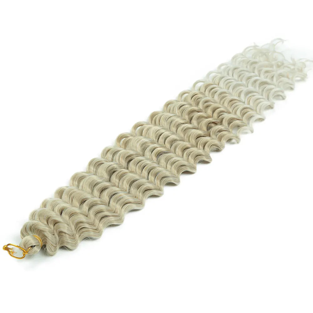 Women’s 22 Inch Soft Ombre Deep Twist Synthetic Crochet Braiding Hair Extensions