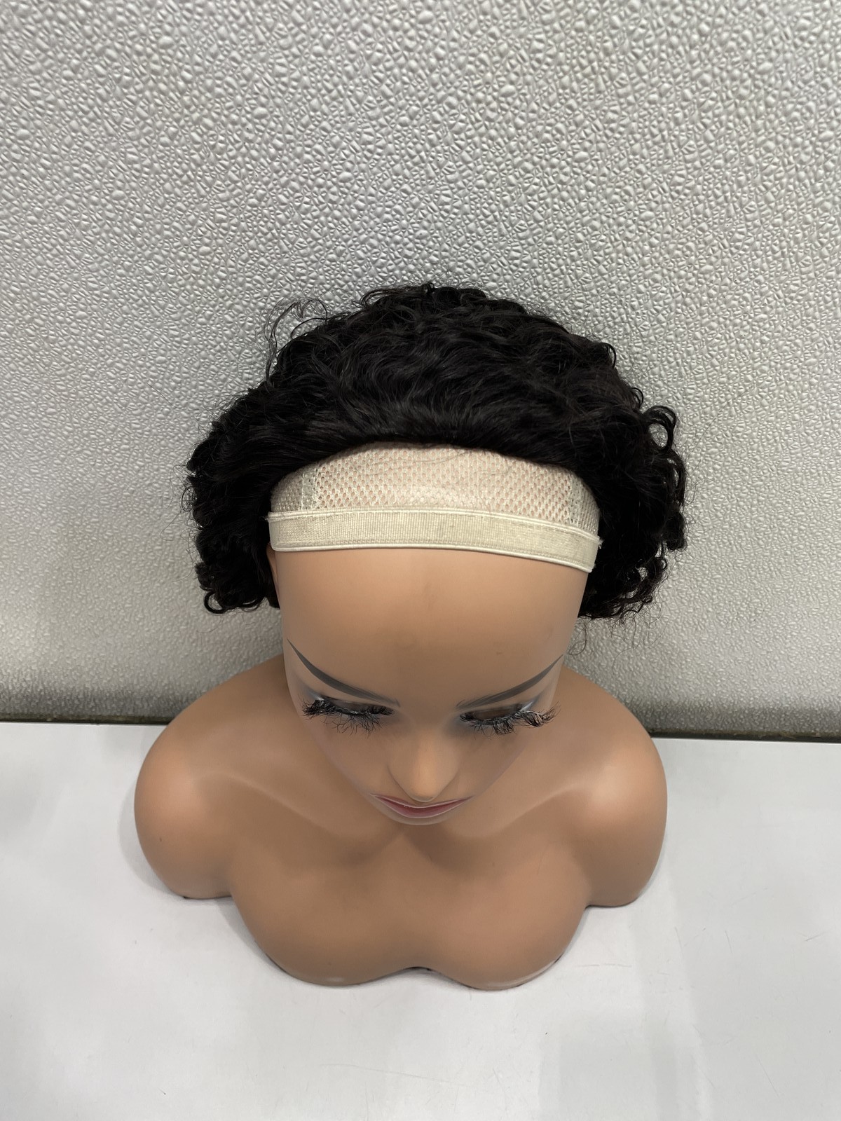 VIP Beauty Burmese Curly Human Hair Beginner Friendly Half Wig, Natural Black