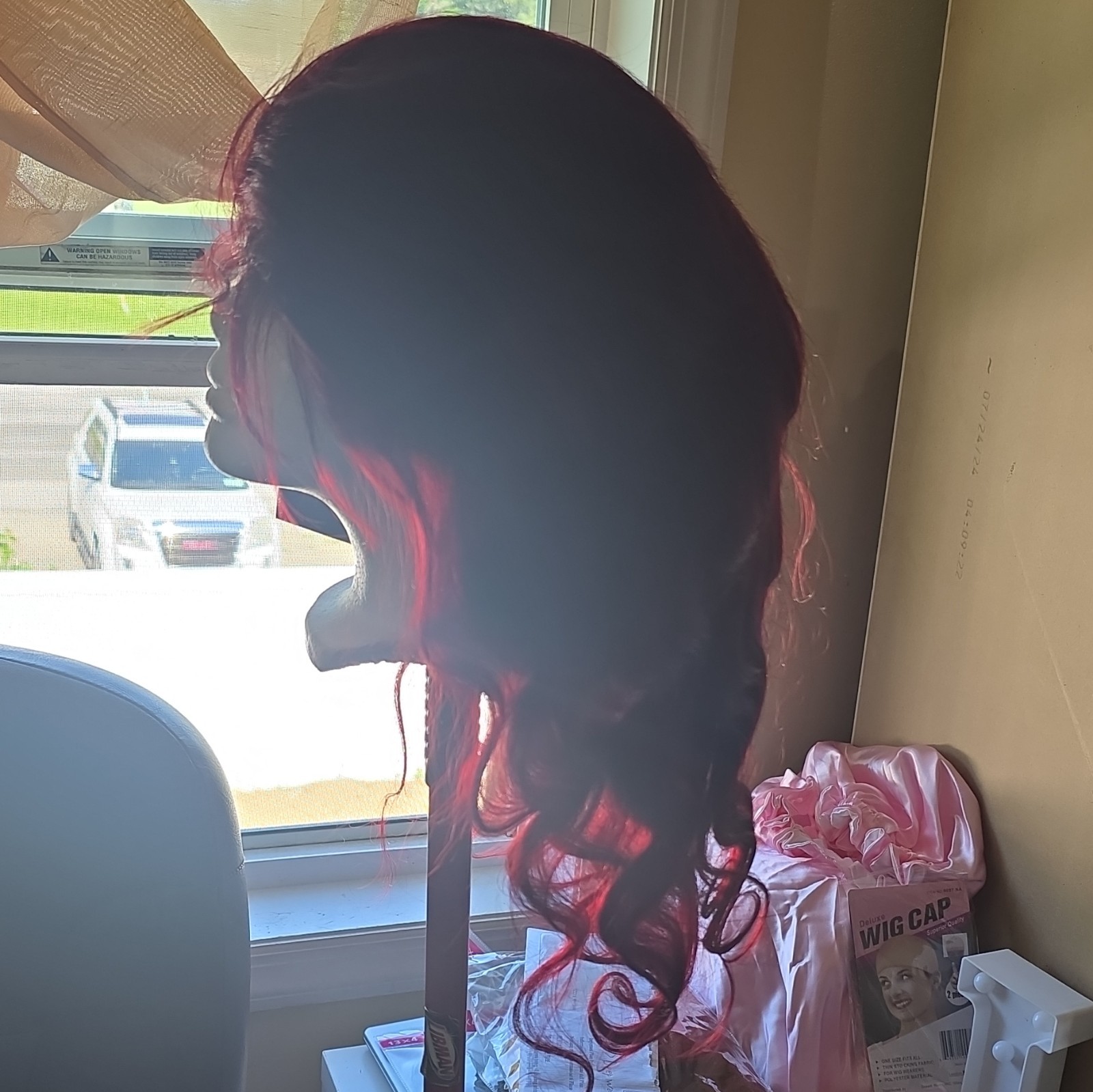 22in Burgundy Red Body Wave Human Hair Wig 13×4 Lace Front 210% Density