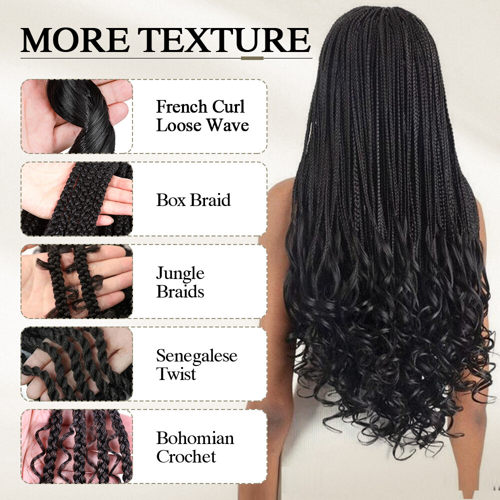 OMBRE Thick French Curl Loose Wave Braids Hair Pre-Stretched Crochet Extensions