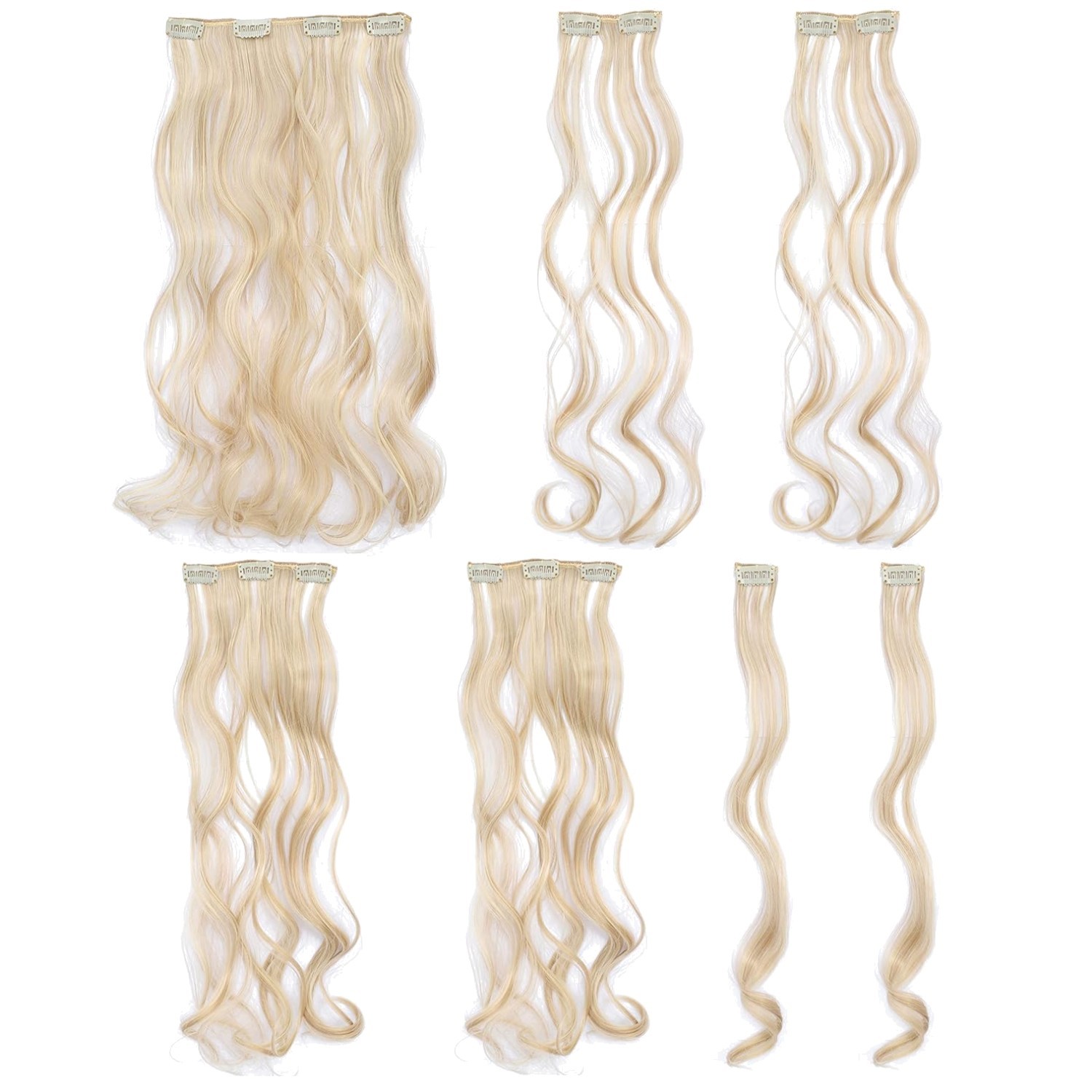 Dark Honey Blonde Highlights Clip in Hair Extensions