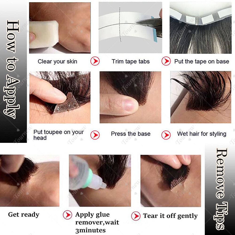 Invisible Men’s Hair Replacement System Toupee Hairpiece Front Lace Silk Skin US