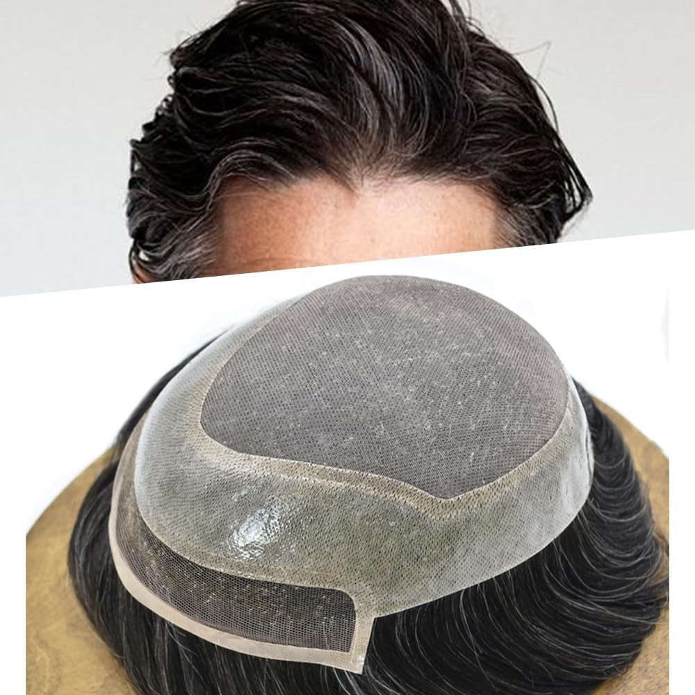 French Lace Front Toupee For Men Hairpiece Real Human Hair System for Men