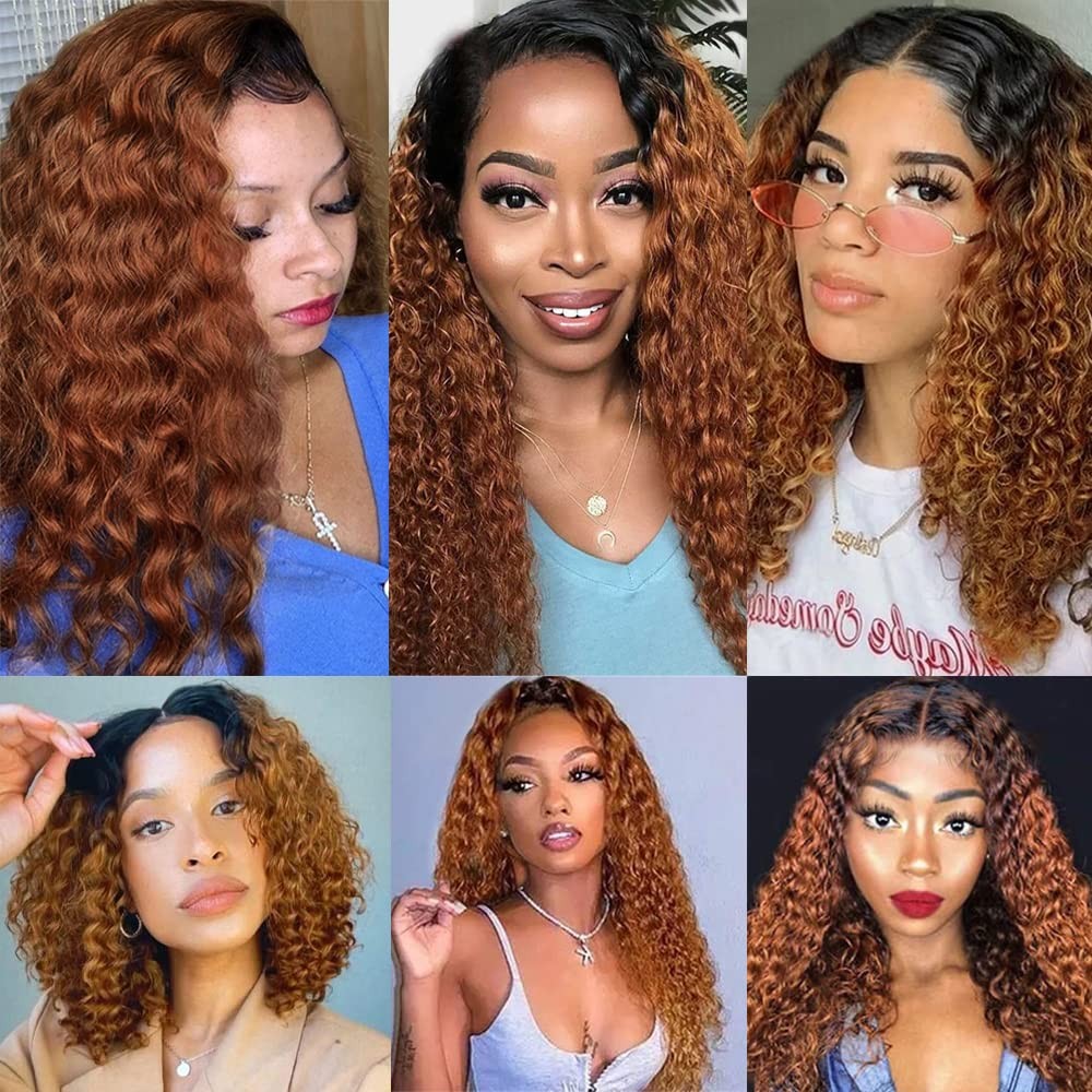 Capurchra 1B30 Ombre Kinky Curly Bundle Dark Brown Human Hair 3 Bundles 24 26
