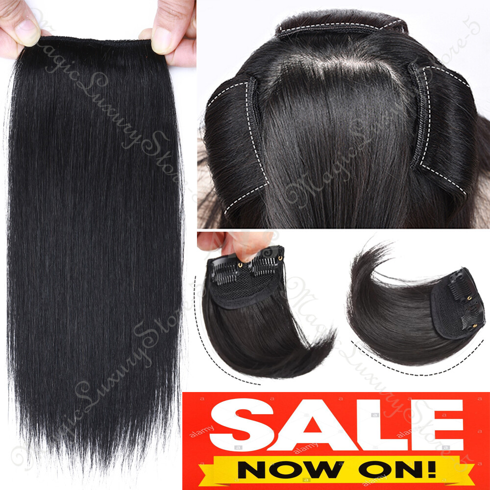 100% Human Hair Top Hair Pad Extensions Thickened Hair Root Clip In Top Pieces