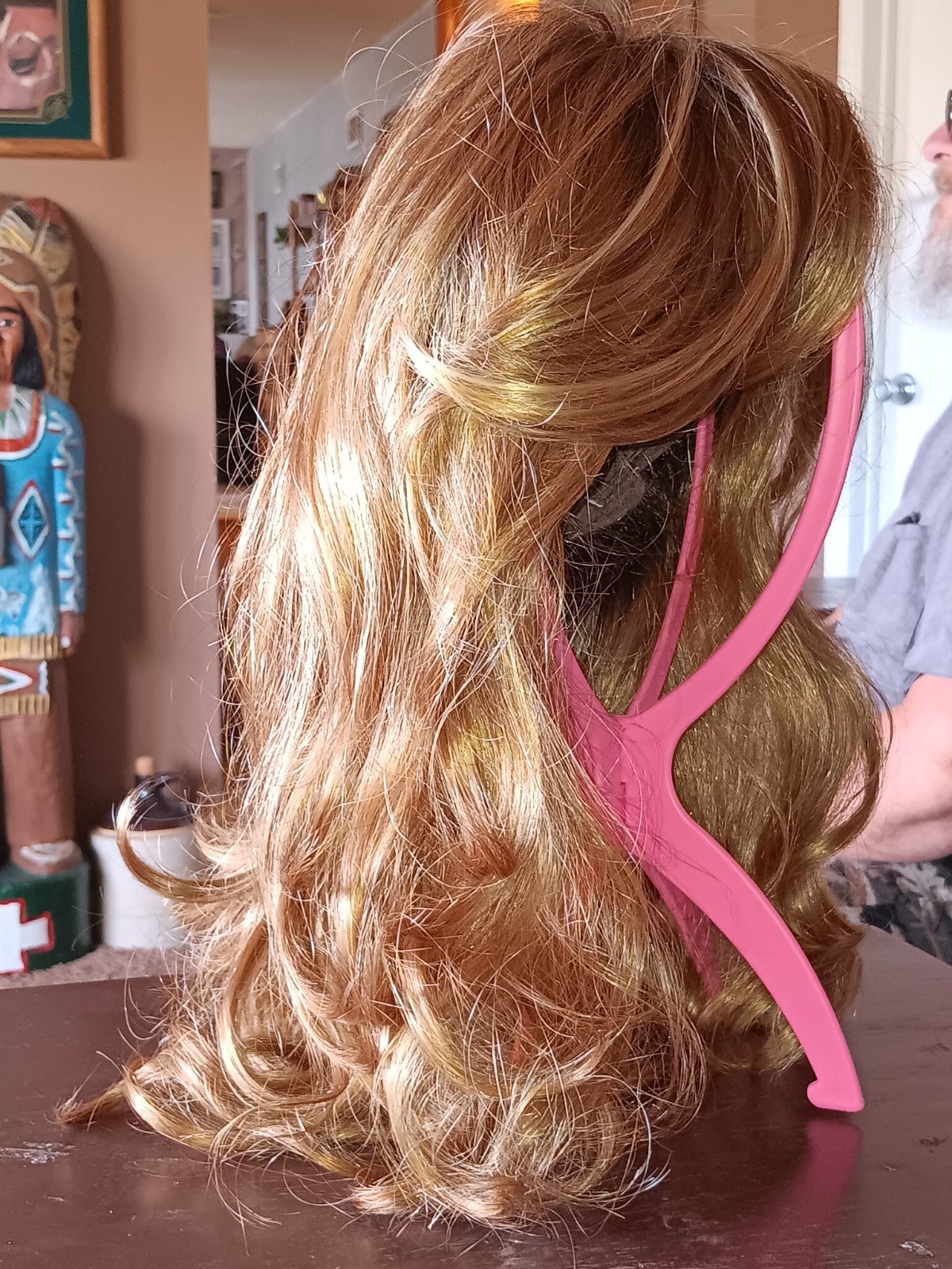 Rene’ Of Paris Wig Topper “Ensley” Peanutbutter Swirl Color Long Layered Waves