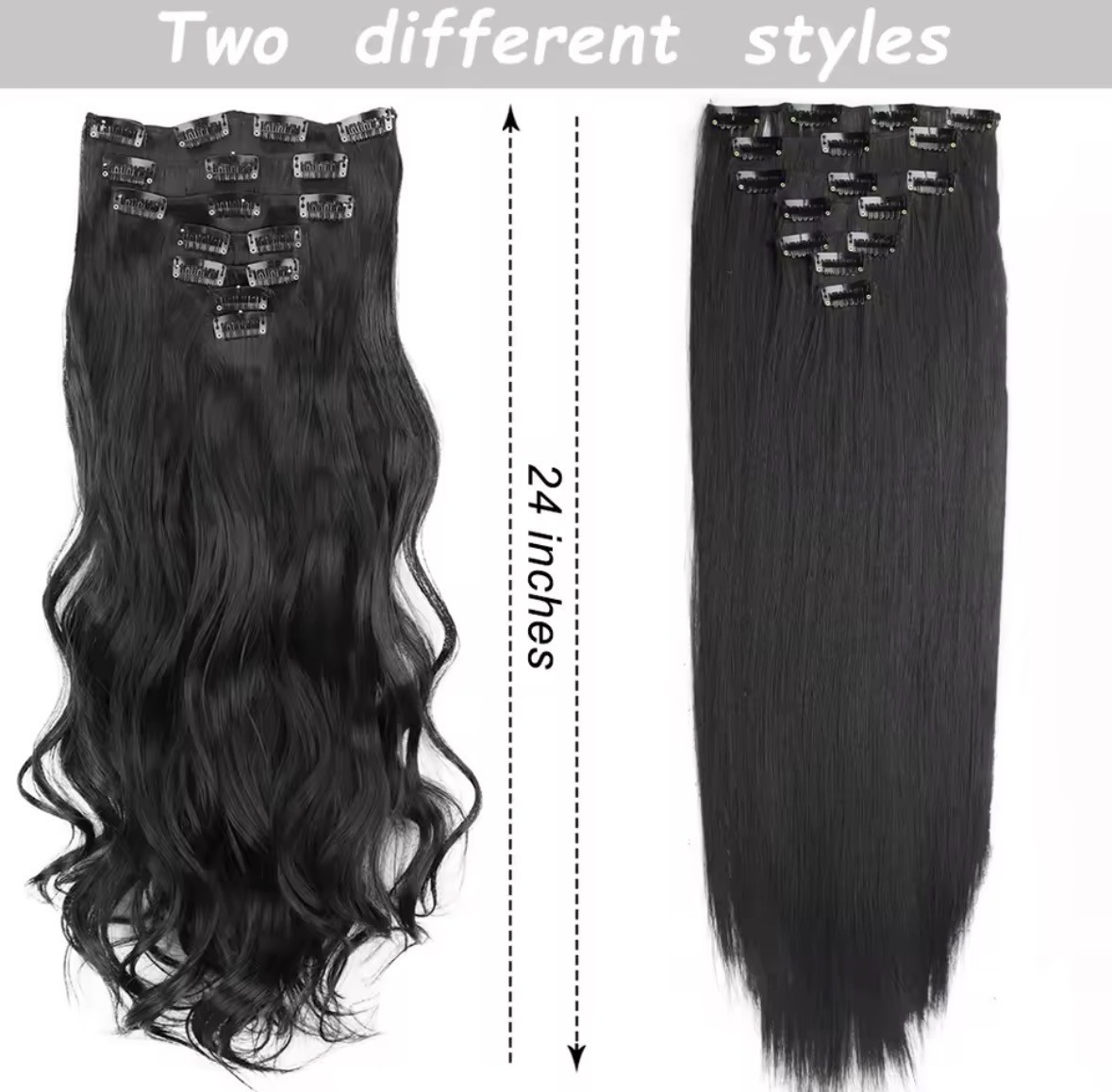 7 Pcs Hair Extension Heat Resistant Fiber for Women Hairstyle