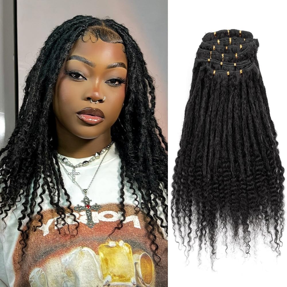 Originea 0.6cm 10″ 100% Human Hair Dreadlock Extensions 1B# 10 inch 30 Strands