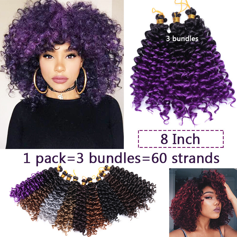 100% Natural Crochet Deep Wave Curly As Human Hair Extensions Woman Water Wave