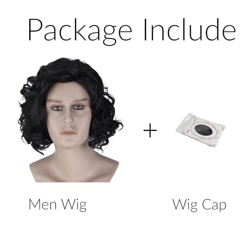 Miss U Hair Unisex Men Adult Short Curly Natural Black Color Cosplay Costume