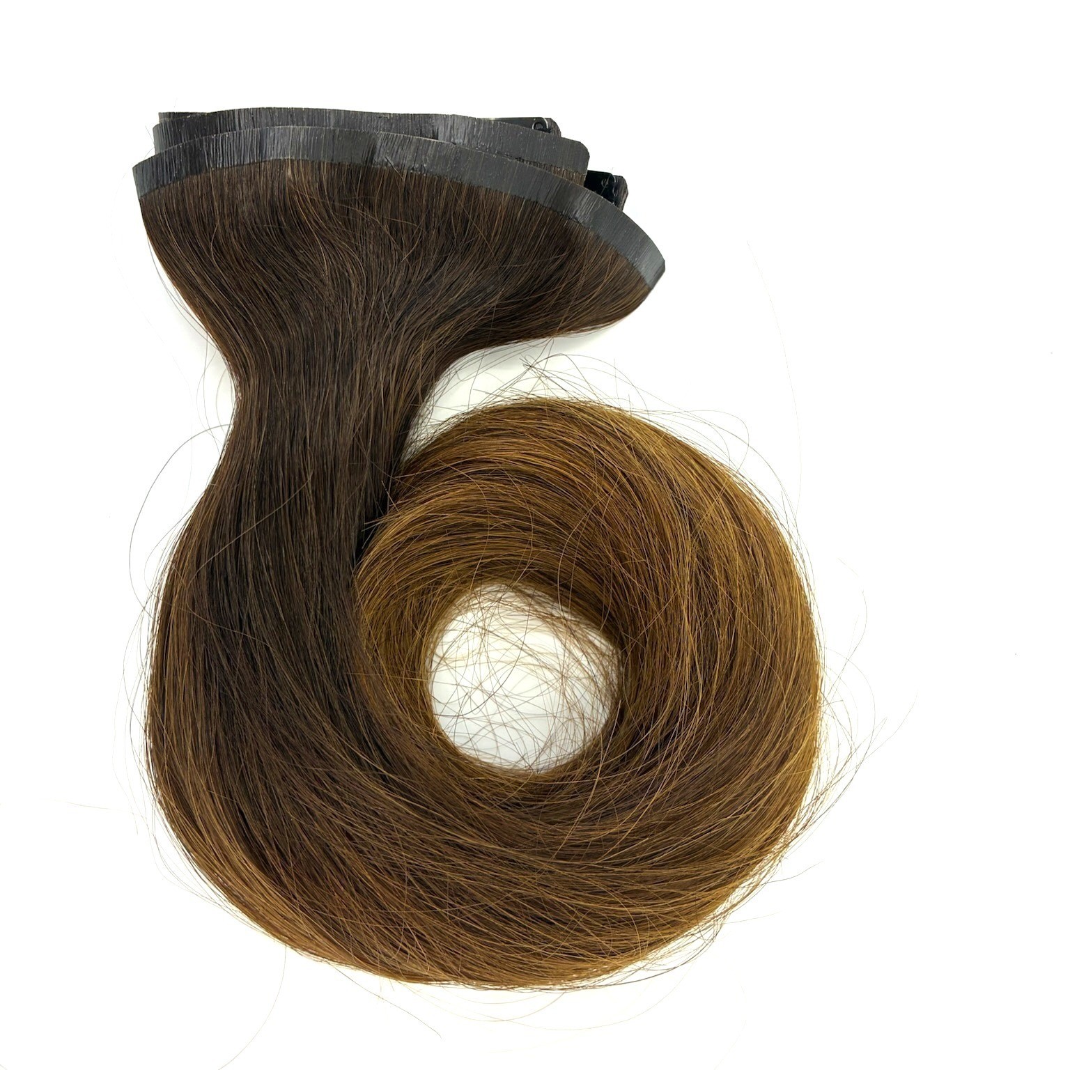 Glam Seamless Invisi-Clip Hair Extensions #1C/6 Balayage Brown 7 Wefts 16″140g