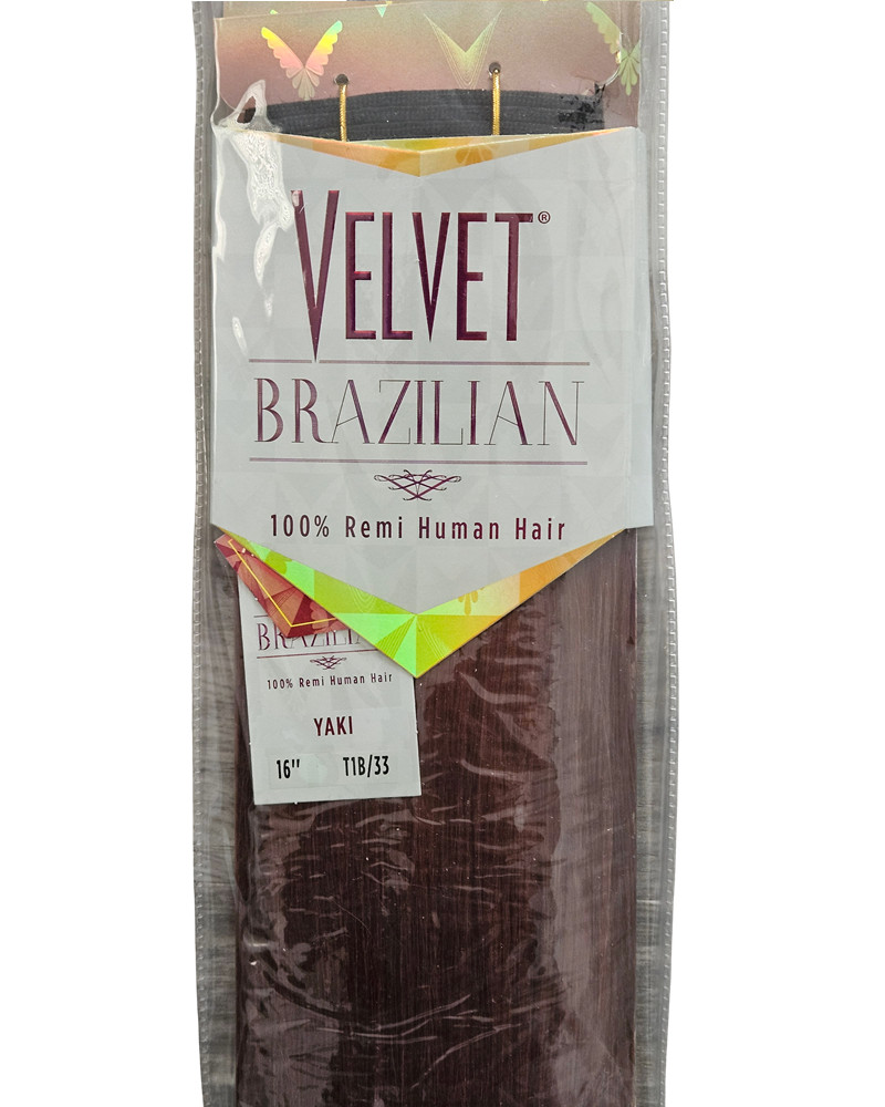 Outre Velvet Brazilian 100% Remi Human Hair Yaki 16 16″ Color T1B/33