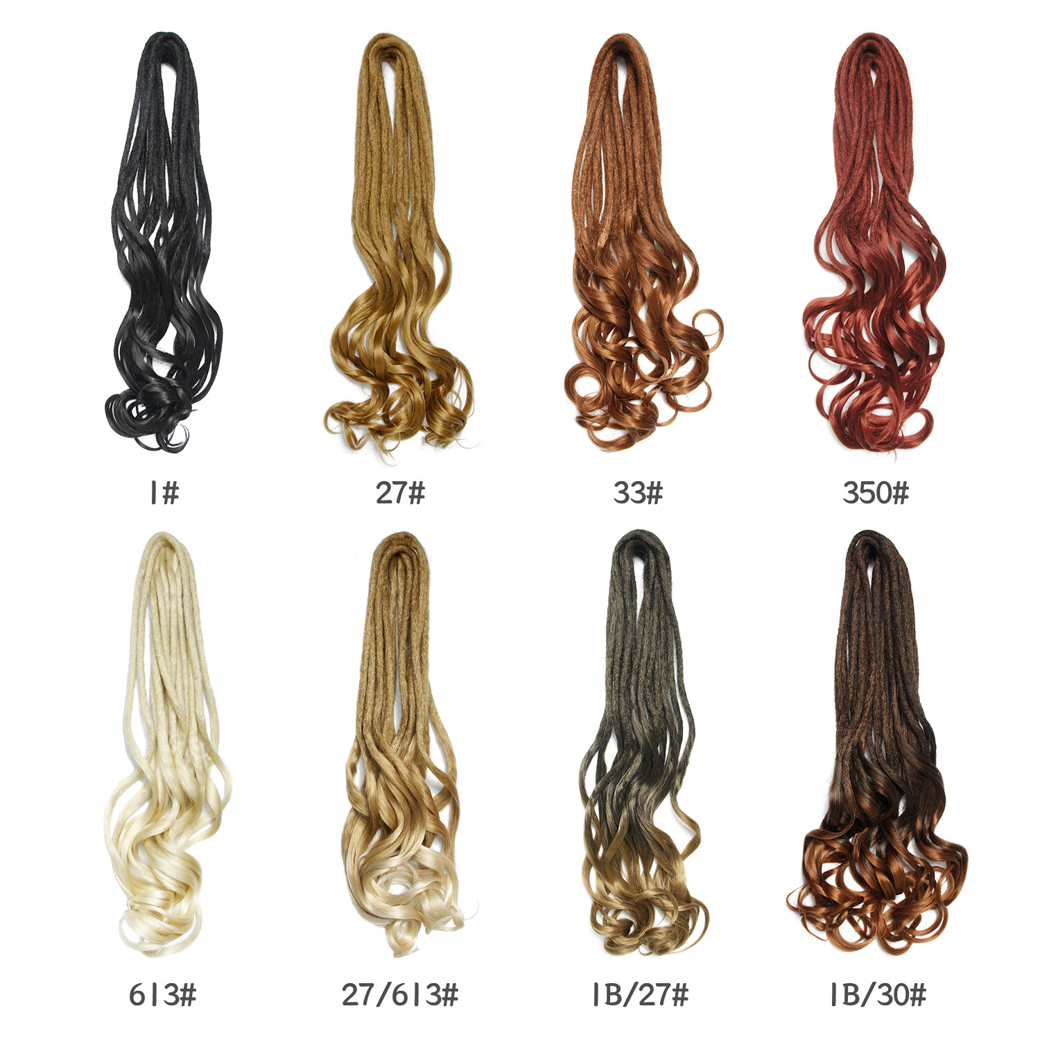 24″ French Curl Double Ended Dreadlocks Extension Princess Hair Curly DE Dreads