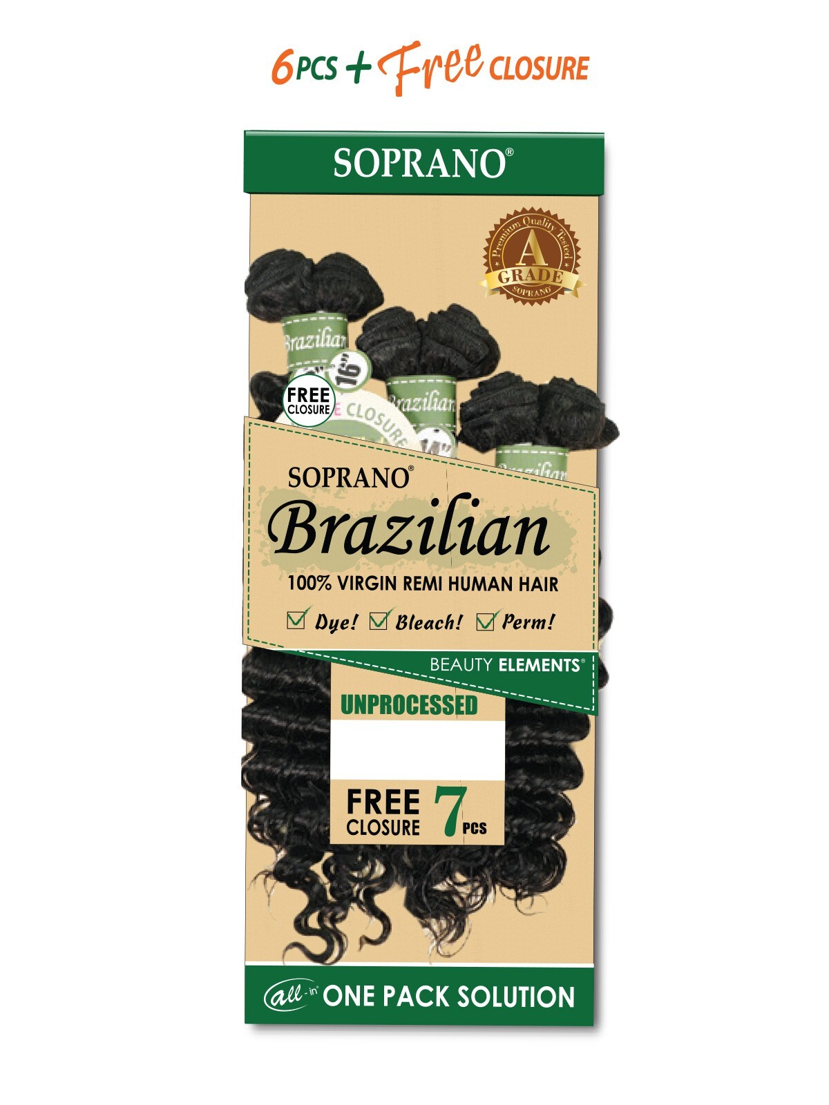 SOPRANO BRAZILIAN 14″,16″,18″ + CLOSURE FRENCH TWIST_#NATURAL