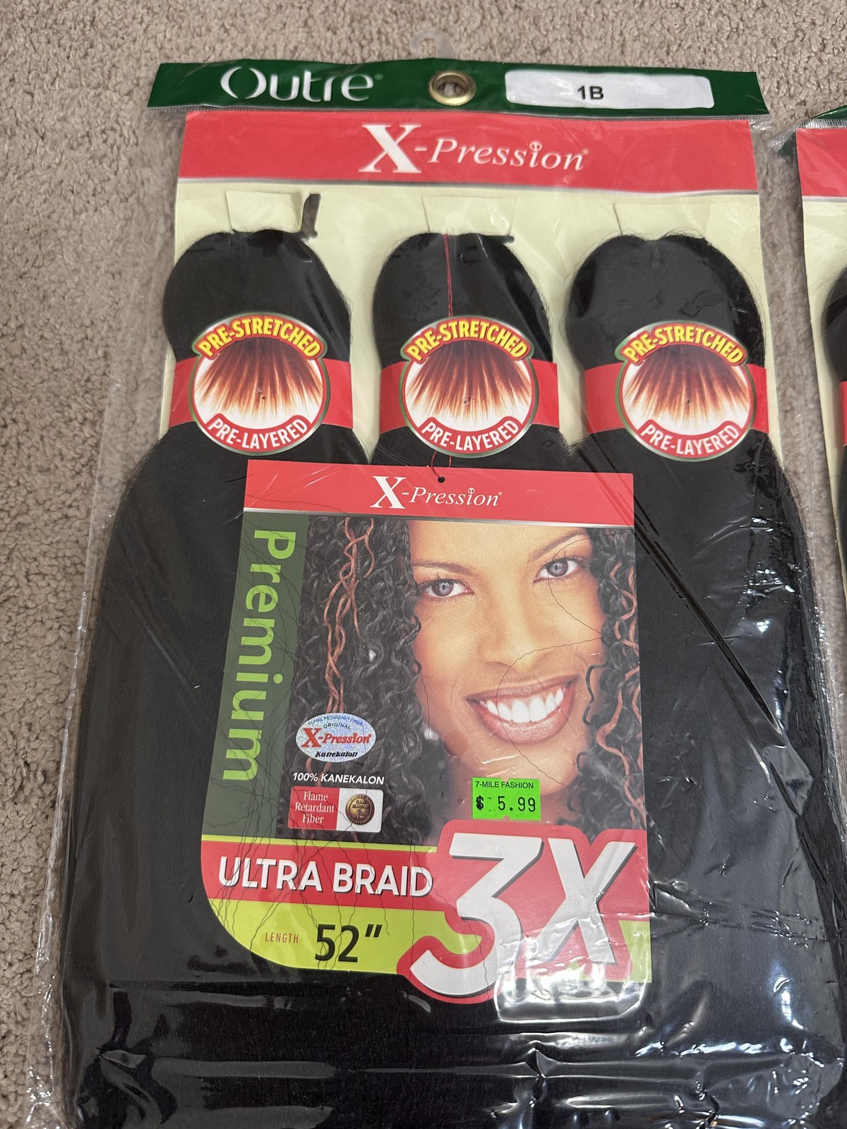 Outre X-Pression 3X Pre-Stretched 52 Braid Extensions 4 Pack Black Blue Purple