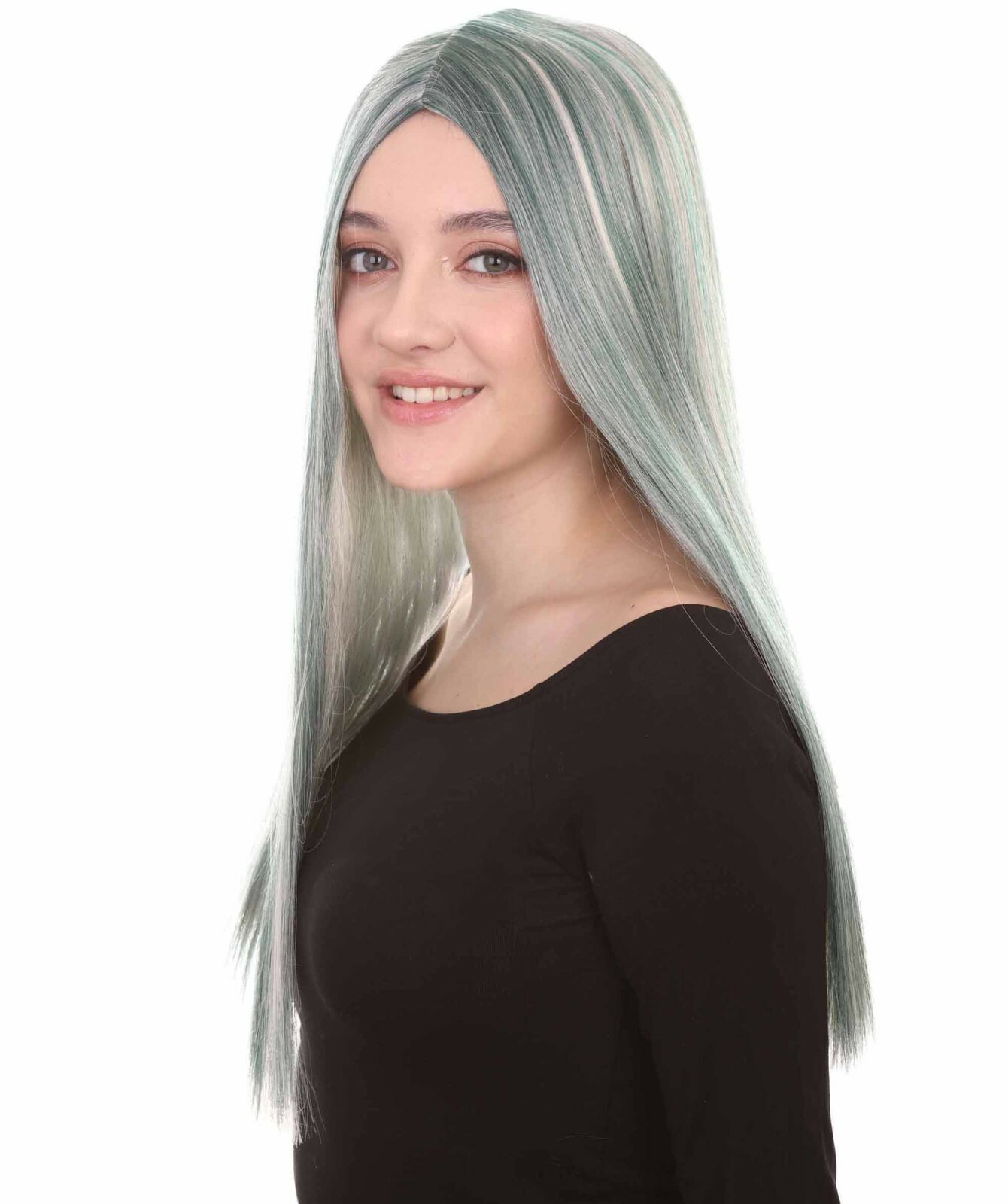 Grey Horror Zombie Wig for Women – Halloween Cosplay Hairpiece with Capless Cap