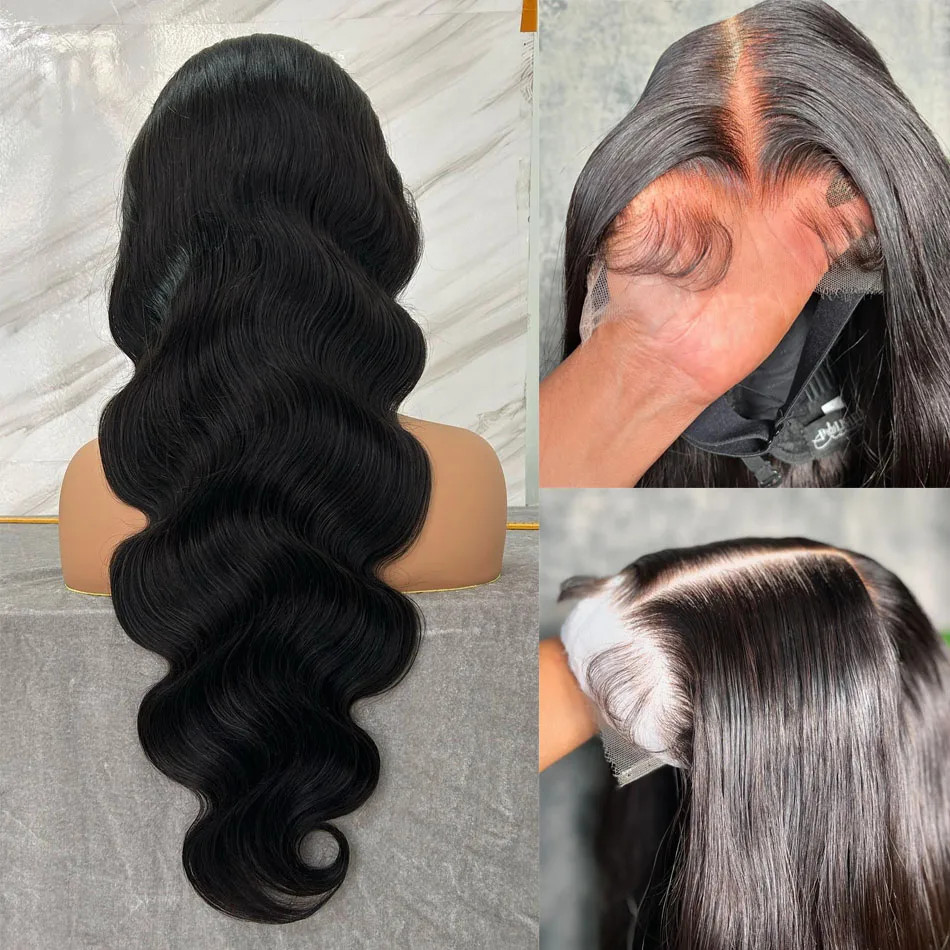 HD Lace Front Wig Preplucked NaturalBlack BodyWave Hd Transparent Human Hair Wig