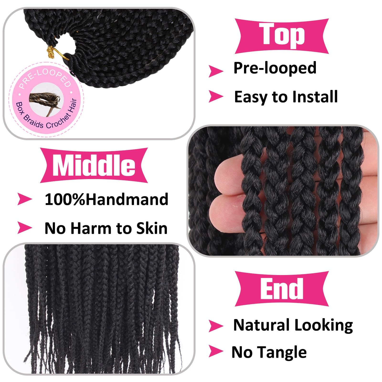 Union Beauty 36 Inch Braids Crochet Hair 8 Packs Pre-Looped Goddess