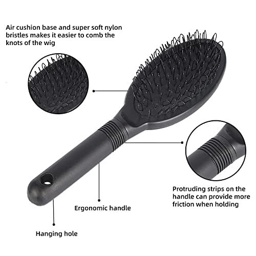 12Pcs Wig Styling Set – Massage Brush, Wide-Tooth Comb, Edge Brush & Clips for W