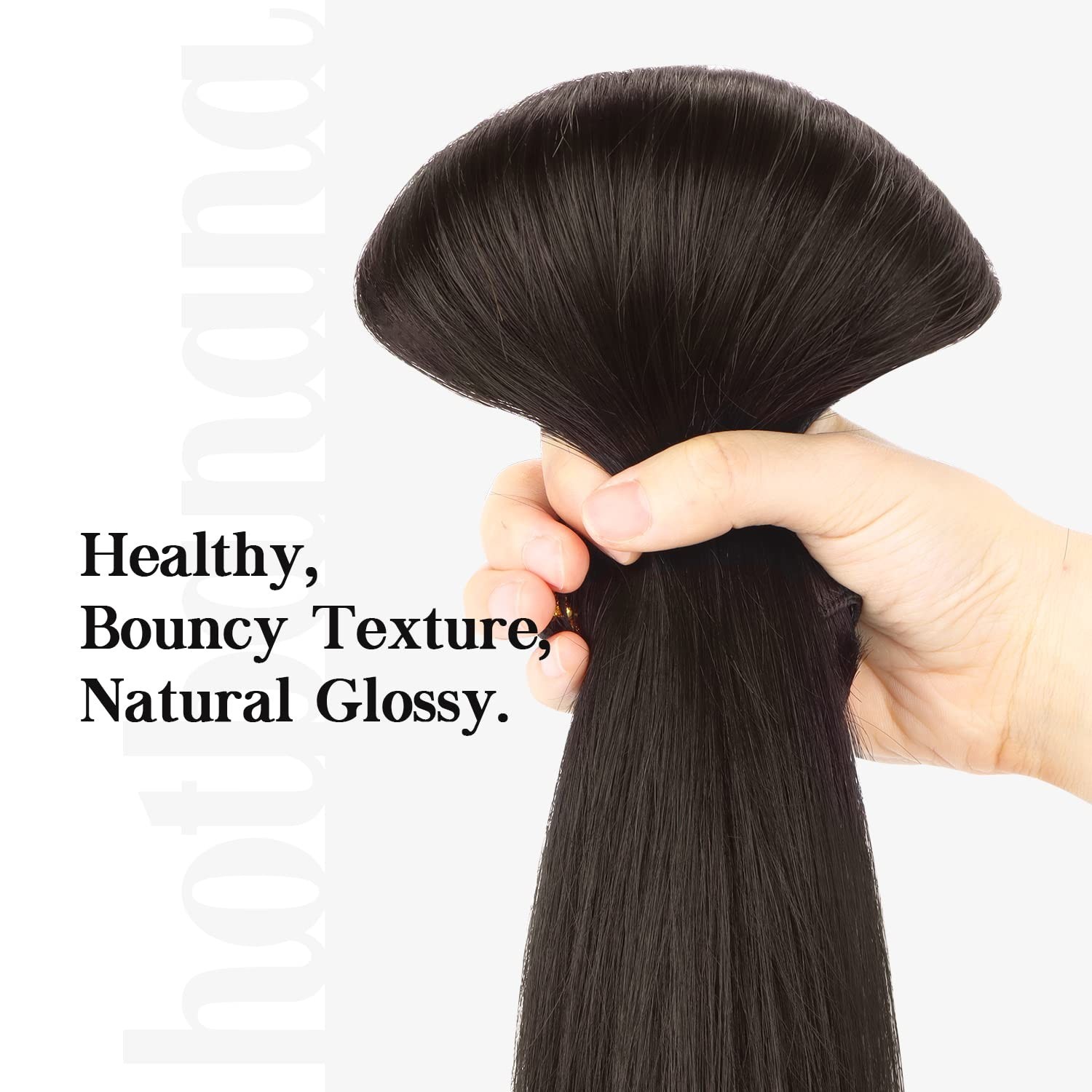 Effortless Volume with Dark Brown 18 Inch Clip In Hair Extensions, 120g Set