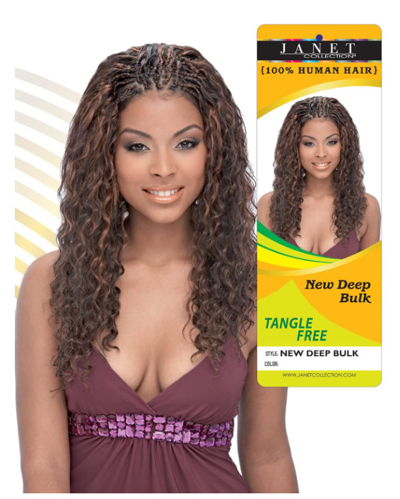 Janet Collection New Deep Bulk 18″ 1B 100% Human Hair Extensions