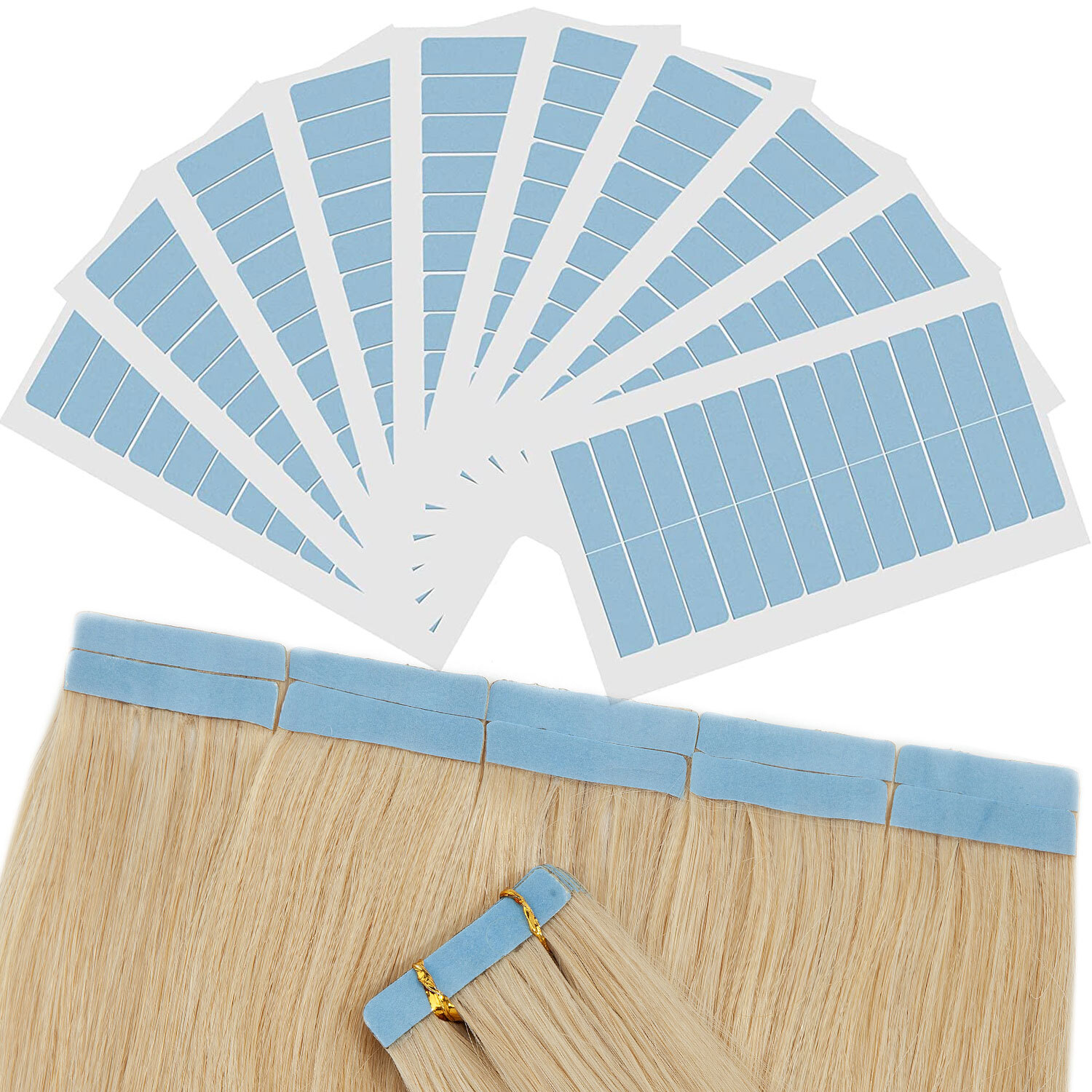 10-100pcs Replacement Double Sided Tapes Tabs for Tape In Human Hair Extensions