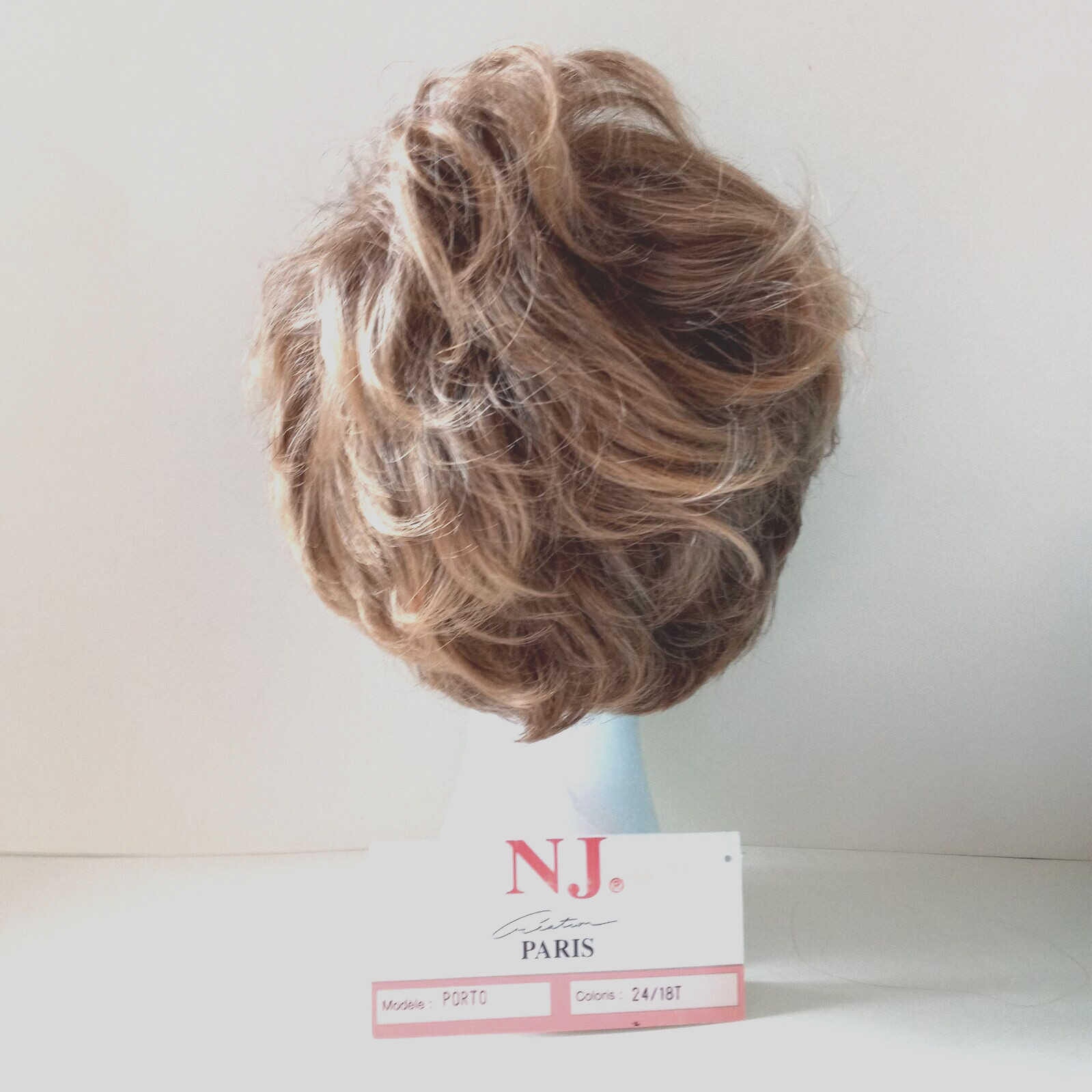 N J Creation Paris PORTO Wig Pixie Short Curly Ash Blonde Sunkissed Bangs NEW
