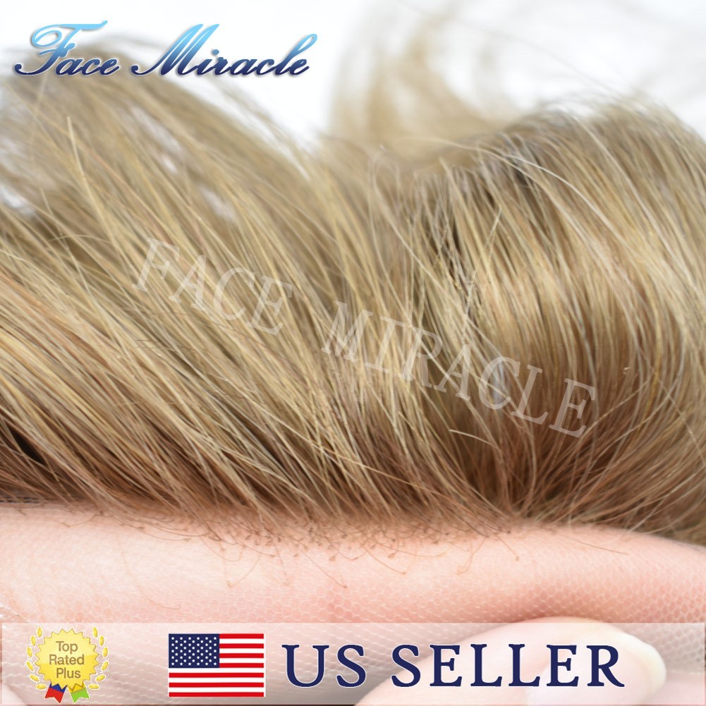 Mono Center Toupee for Men French Lace front Human Hairpiece System Natural Hair