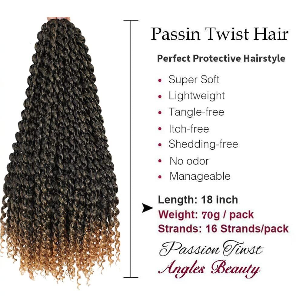 LOT 6 18″ Passion Twist Hair Water Wave Crochet Braids 18″ LOT Braids NEW