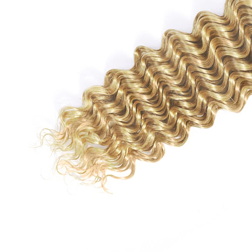 30 32 34 Inch Wuvusnm Hair 613 Bundles Human Hair Blonde Deep Wave Bundle
