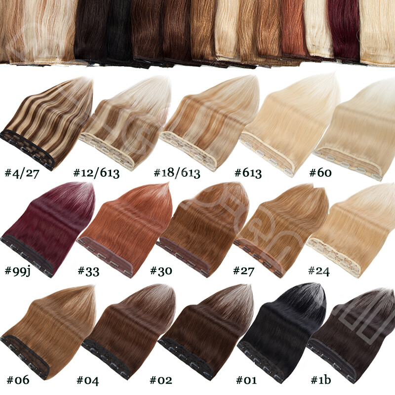 One Piece Clip In Human Hair Extensions 100% Remy Hairpiece 3/4 Full Head Thick