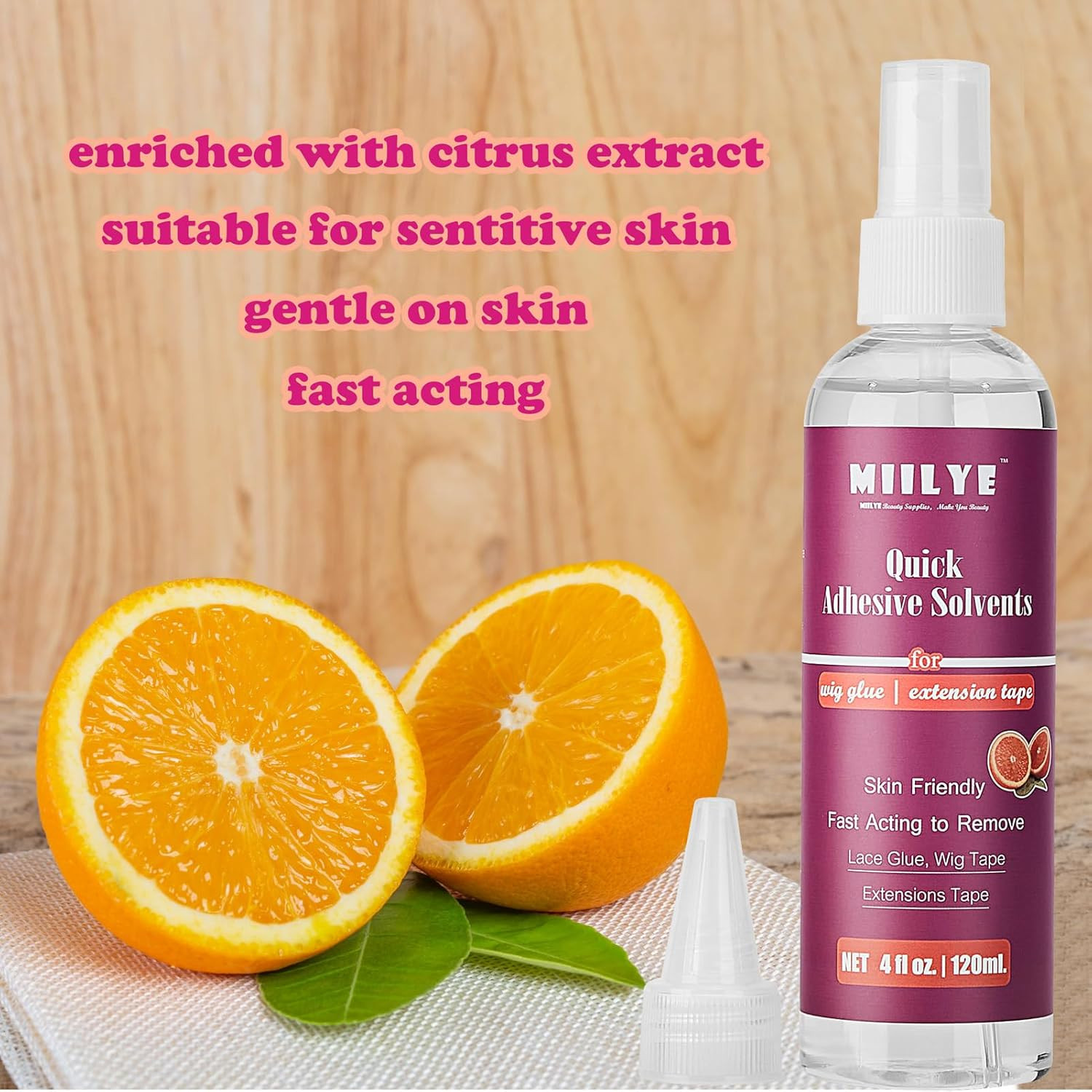 MIILYE Tape in Extension Remover Spray 4Oz/120Ml, Tape in Remover Lace Wig Glue