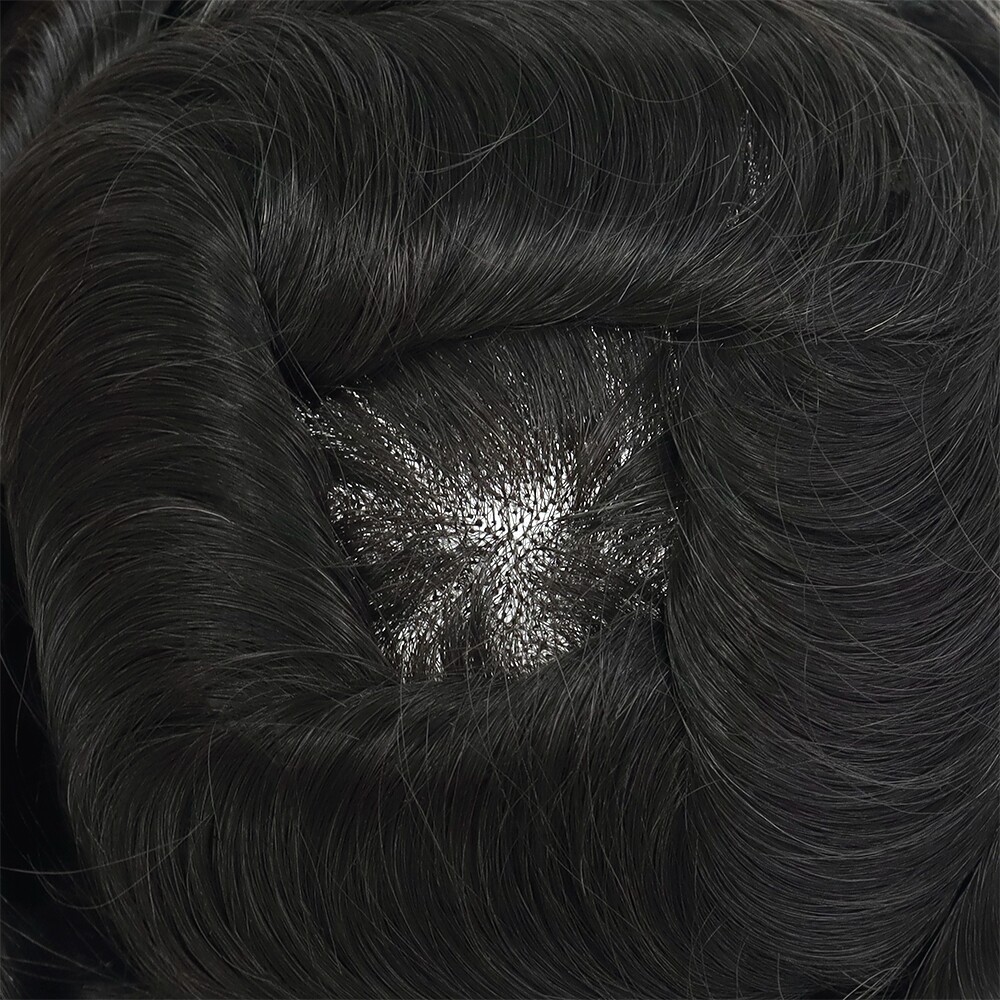 Mens Toupee Human Hair Replacement System Fine Mono Hair Pieces Express Delivery
