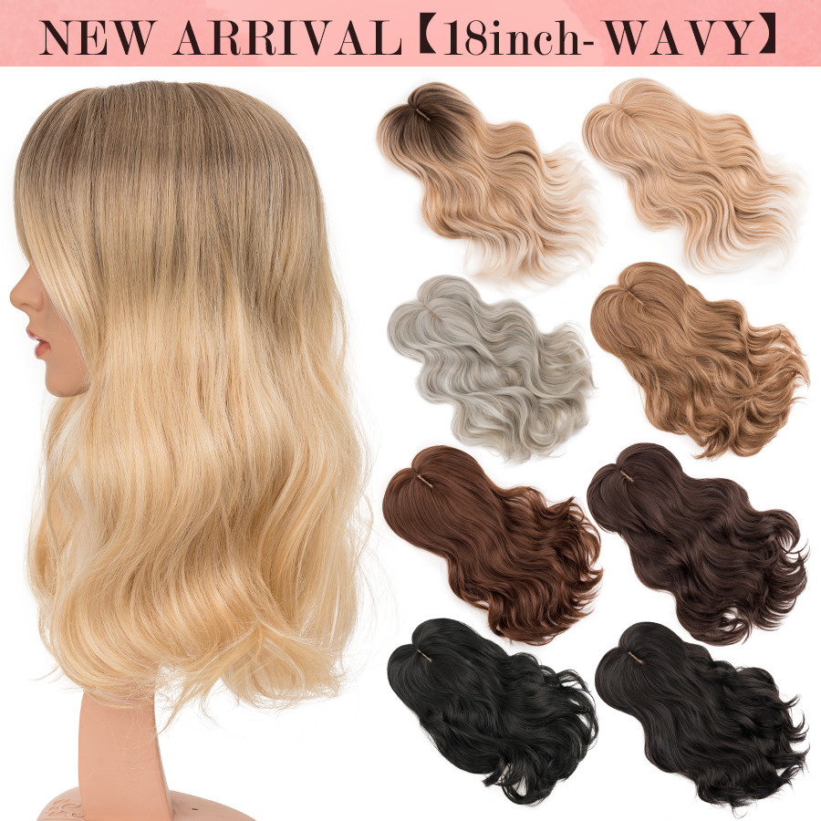 Free Part Women Topper Real As Human Hair Toupee Clip in Straight Wavy Hairpiece