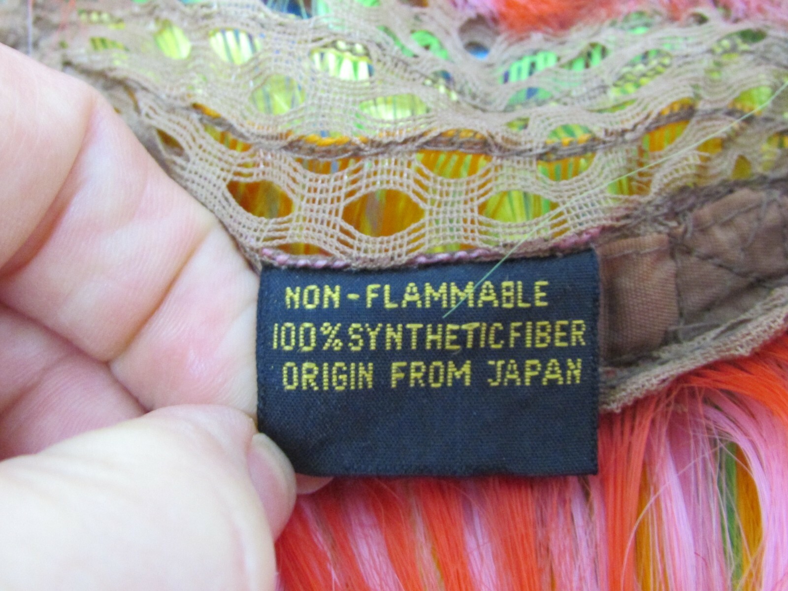 Vintage 80’s Japan DELUX, Rainbow LGBTQ Gay Pride MULLET WIG, Small
