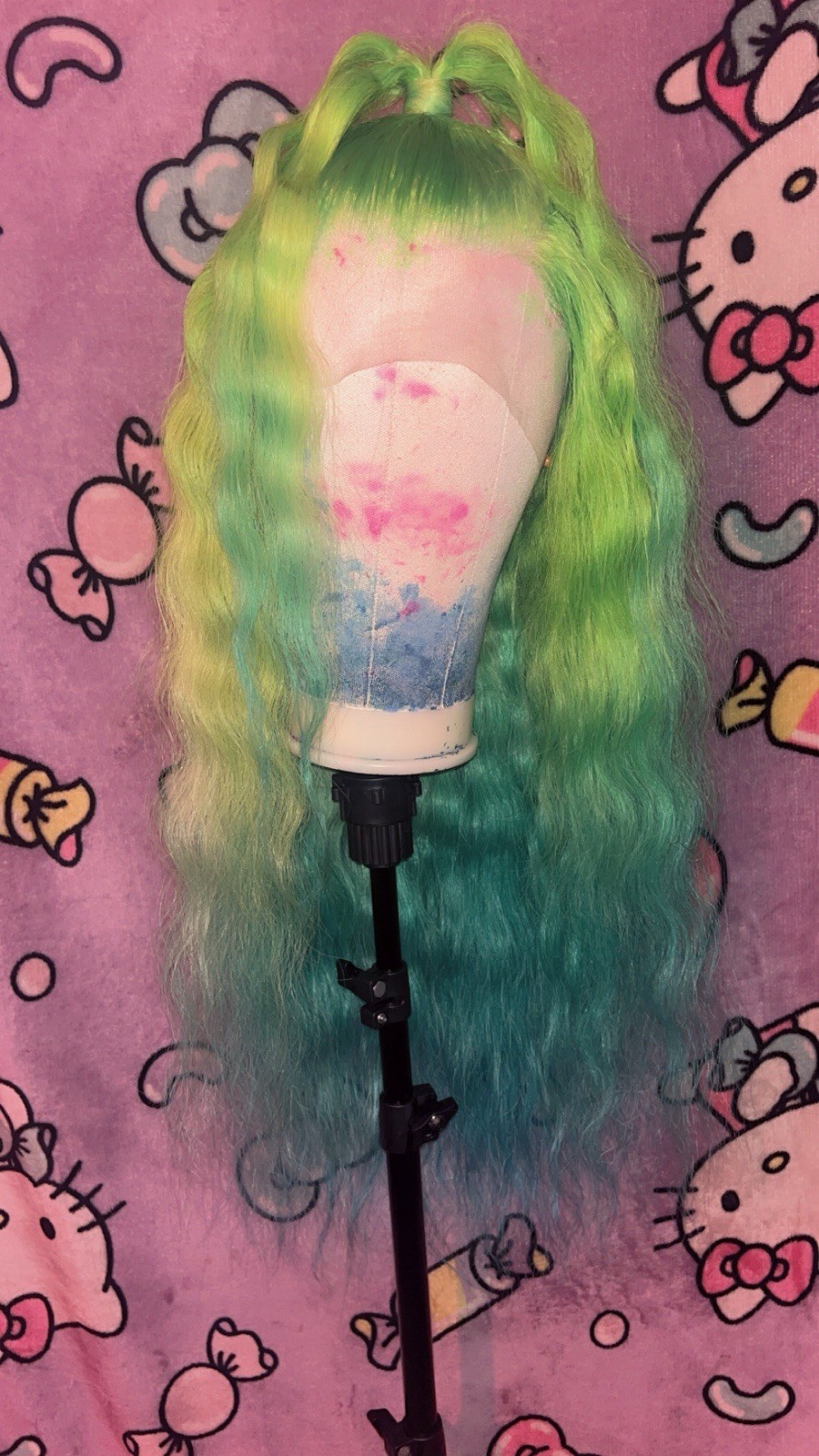 13 by 4 Lace Front Green Apple Blue Ombré