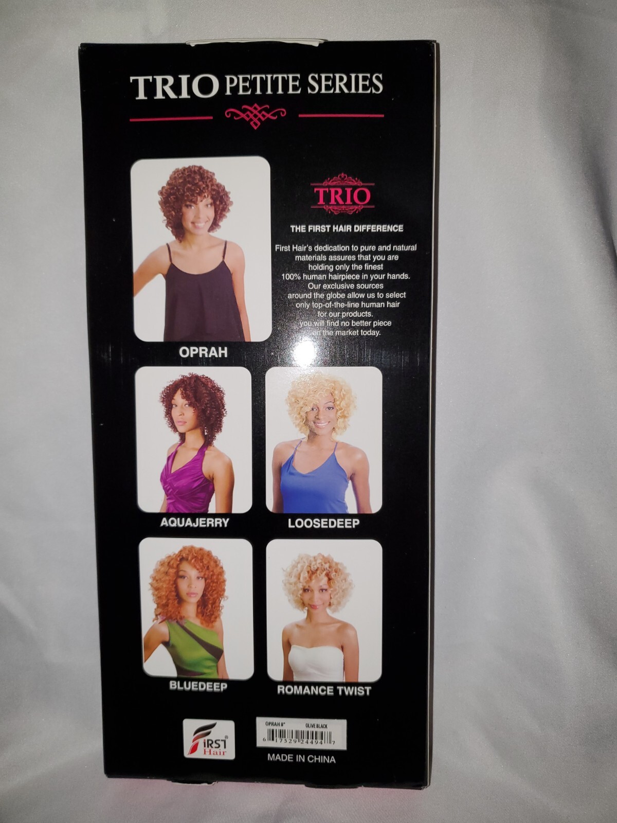 TRIO 100% Human Hair 4 Extensions Oprah 8″ Olive Black CURLY Clip Premium Blend