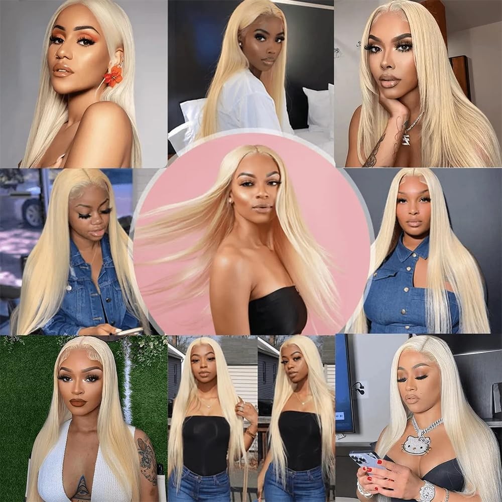 Fabimiya 14 16 18 Inch Bundles Human Hair Blonde 613 Straight Wave Human Hair
