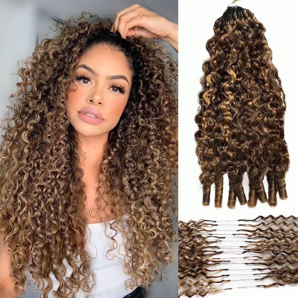 Smartinnov Ombre Crochet Human Hair Extensions 22 Inch Micro Pre Looped Burmese