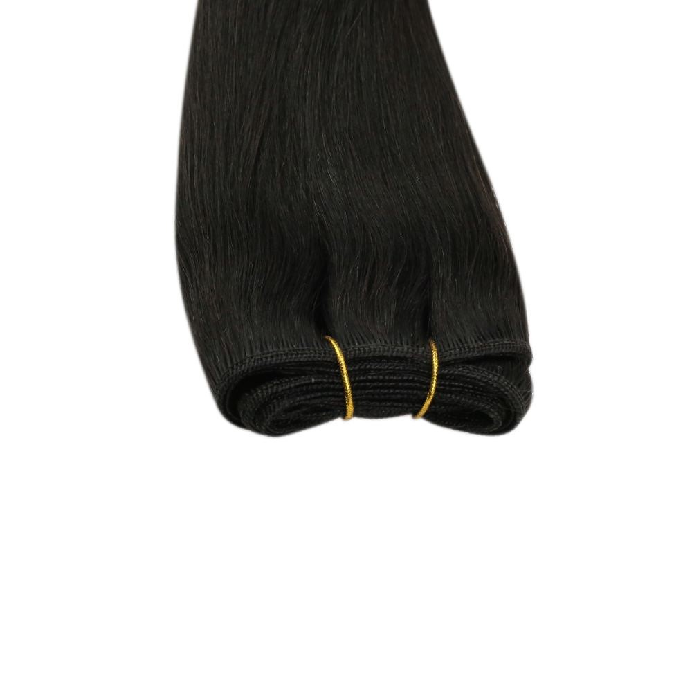 Sunny Hair WEFT 16in Ebony Pure Black Human Hair Extensions HW_1_16_100G
