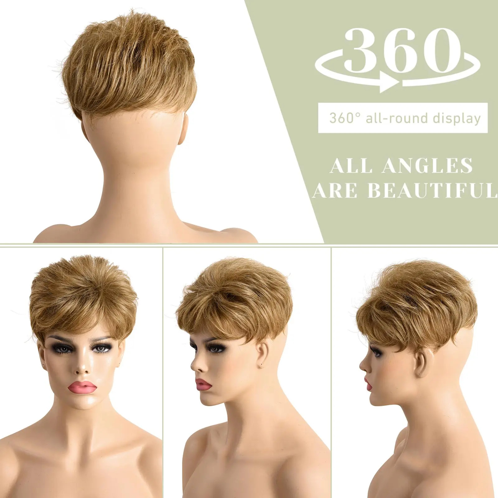 6 Inch Natural Curly Short Pixie Synthetic Hair Topper for Thinning Hair Pieces