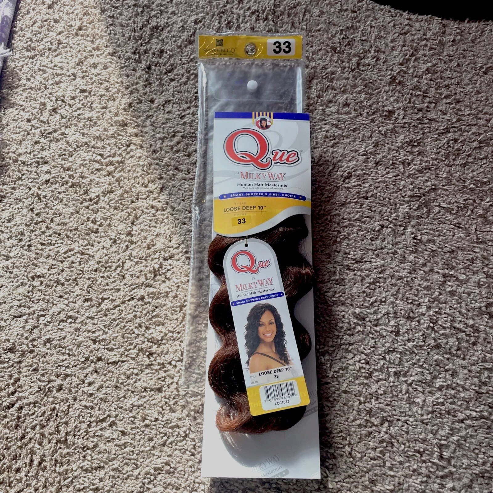 Que by Milky Way Human Hair Mastermix Loose Deep 10” – Color 33