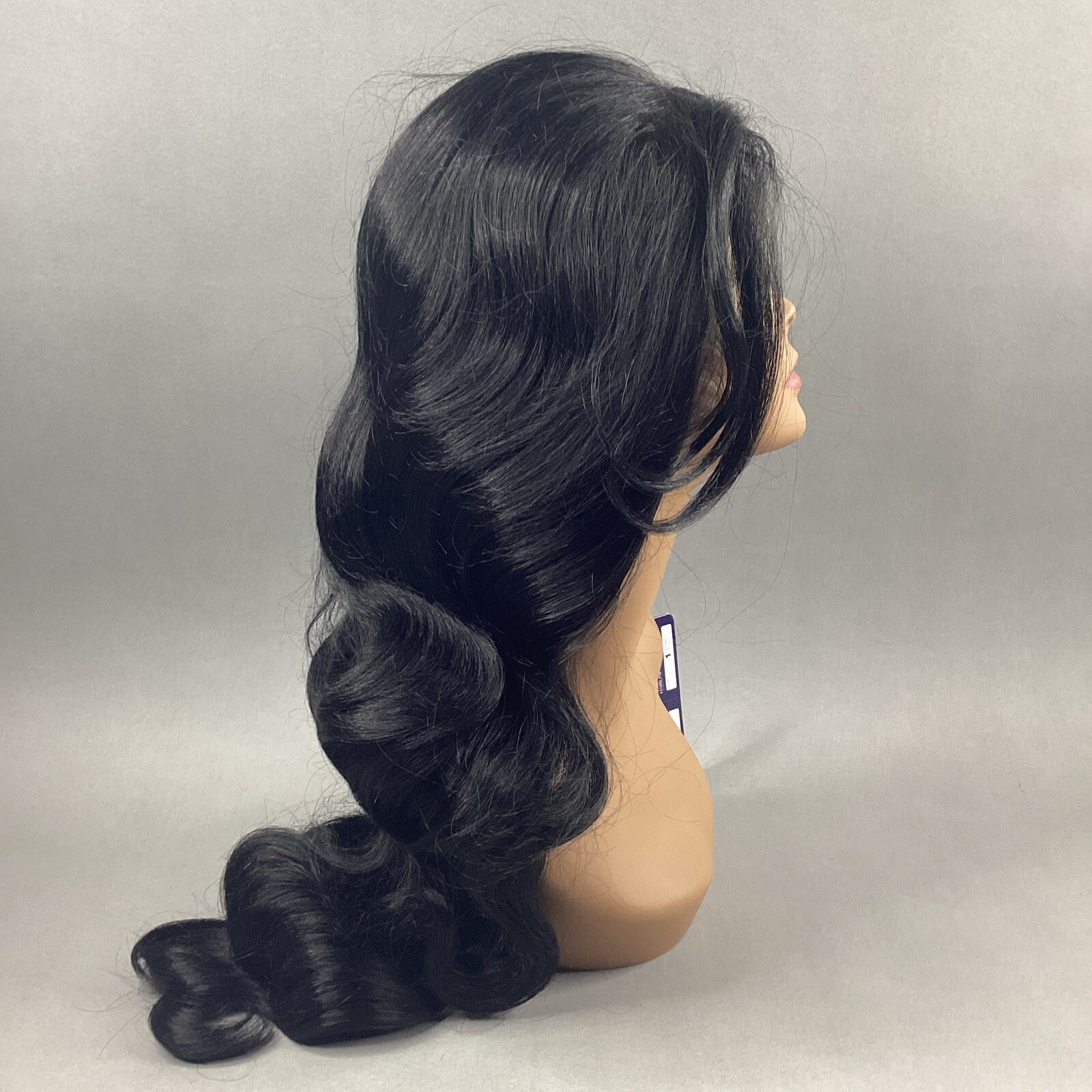 Perfect Hairline Laurel Long Wavy #1 Jet Black Synthetic Lace Wig