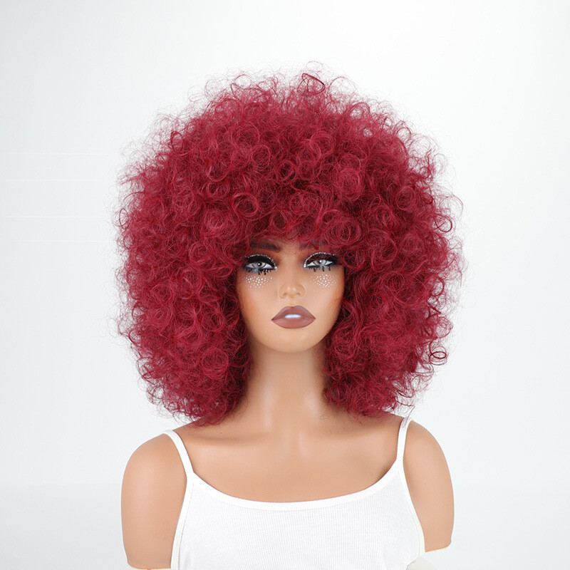 Afro Curly Wig 14Inch Afro Wigs for Black Women 70s Afro Kinky Curly Wig Black