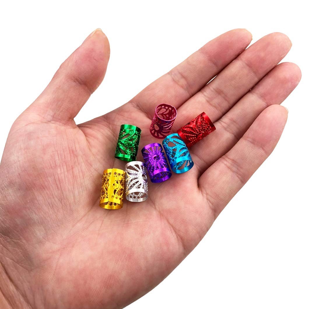 170 Pieces Dreadlocks Beads Multicolor Aluminum Dread Locks Metal Cuffs Hair …